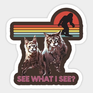 See what I see? (2 cats and Bigfoot) Sticker